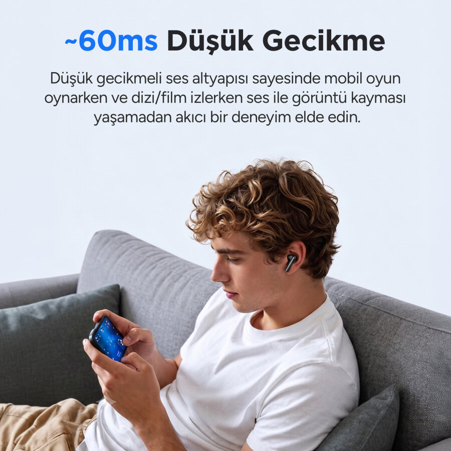 Juo JT2 Bluetooth 6.0 TWS Kablosuz Kulak İçi Kulaklık 4 Mikrofonlu ANC ENC Gürültü Engelleme 13mm Sürücü Siyah - 9