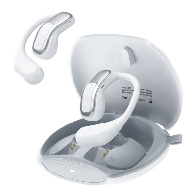 Juo JT3 Bluetooth 6.0 Open Ear OWS Kablosuz Bluetooth Kulaklık 14.2mm Sürücü Kulak Kancalı Açık Spor Kulaklığı 90 saat Pil Ömrü Beyaz