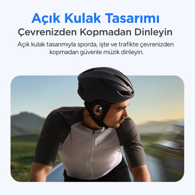 Juo JT3 Bluetooth 6.0 Open Ear OWS Kablosuz Bluetooth Kulaklık 14.2mm Sürücü Kulak Kancalı Açık Spor Kulaklığı 90 saat Pil Ömrü Beyaz - 4