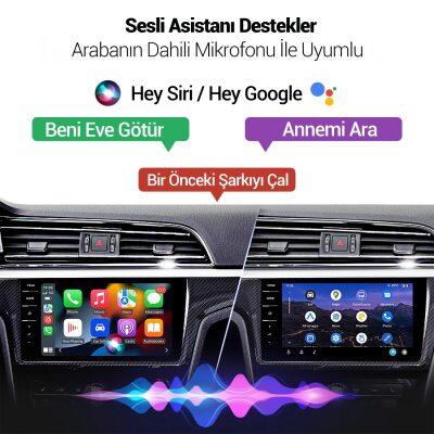 Juo Kablosuz CarPlay Android Auto Kabloludan Kablosuza Çevirici USB ve Type-C Adaptör - 7