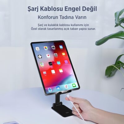 Juo Katlanabilir Masaüstü Telefon Standı Siyah - 3