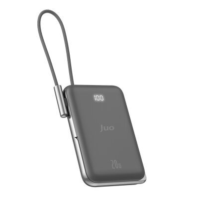 Juo Magsafe Powerbank 10000 mAh Standlı 20W Dahili Type-C Kablolu Taşınabilir Hızlı Şarj Cihazı Siyah - 2