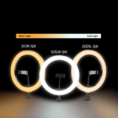 Juo MJ20 RGB Ring Light 20Cm Led Video Işığı (Ayak Dahil) - 2