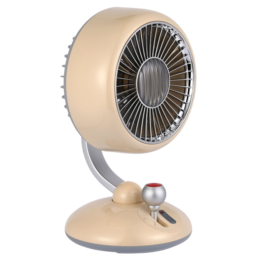 Juo Q3 Şarjlı Masaüstü Fan LED Işıklı Taşınabilir Mini Vantilatör 3 Kademeli Retro Bej - 1