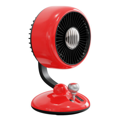 Juo Q3 Şarjlı Masaüstü Fan LED Işıklı Taşınabilir Mini Vantilatör 3 Kademeli Retro Kırmızı