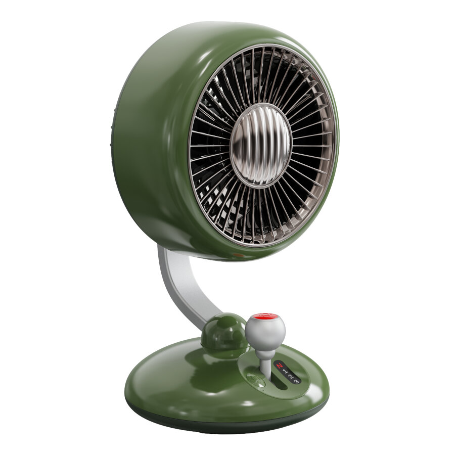 Juo Q3 Şarjlı Masaüstü Fan LED Işıklı Taşınabilir Mini Vantilatör 3 Kademeli Retro Yeşil - 1