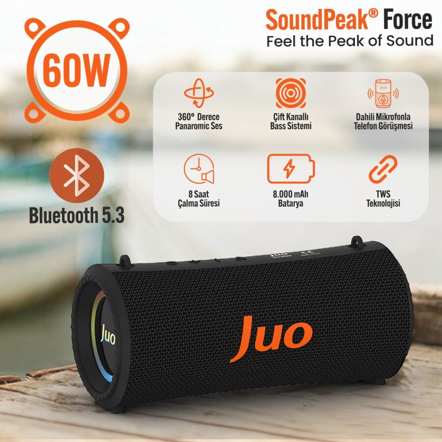 Juo SoundPeak Force 60W RGB Bluetooth Hoparlör Kablosuz Taşınabilir Speaker - 4