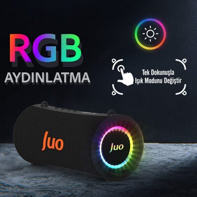 Juo SoundPeak Force 60W RGB Bluetooth Hoparlör Kablosuz Taşınabilir Speaker - 7