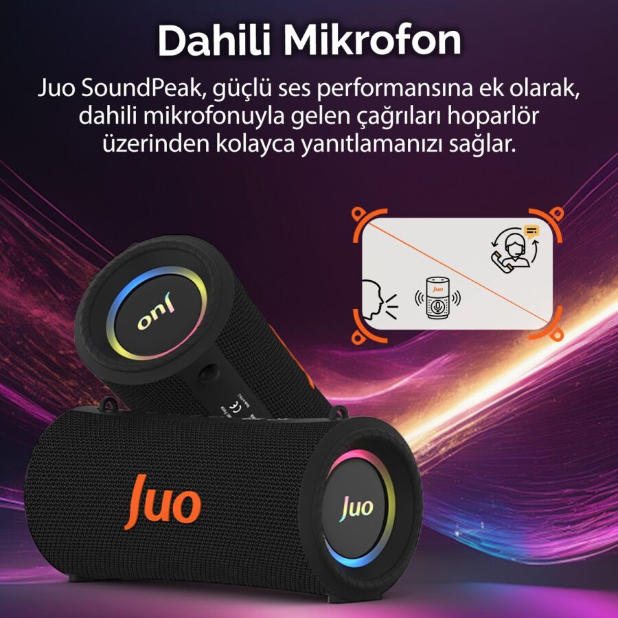 Juo SoundPeak Force 60W RGB Bluetooth Hoparlör Kablosuz Taşınabilir Speaker - 9
