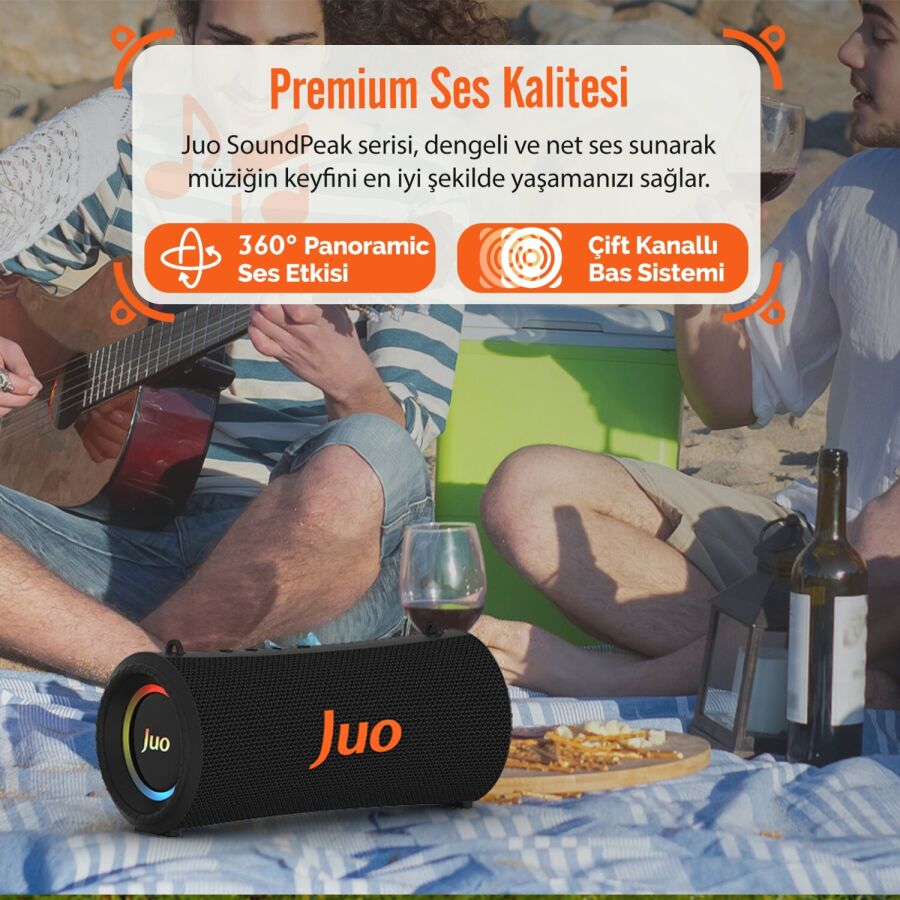 Juo SoundPeak Force 60W RGB Bluetooth Hoparlör Kablosuz Taşınabilir Speaker - 11