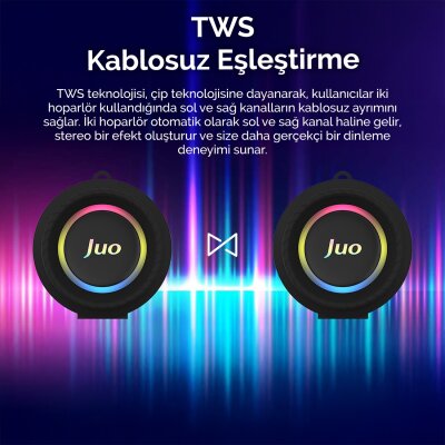 Juo SoundPeak Force 60W RGB Bluetooth Hoparlör Kablosuz Taşınabilir Speaker - 12