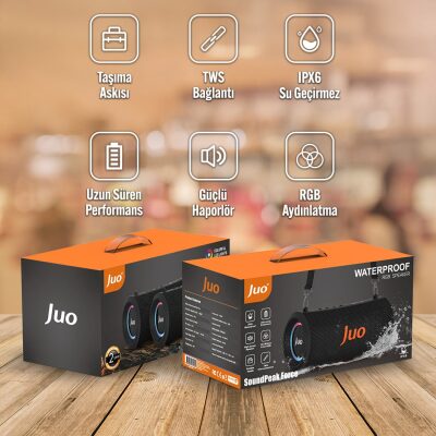 Juo SoundPeak Force 60W RGB Bluetooth Hoparlör Kablosuz Taşınabilir Speaker - 5