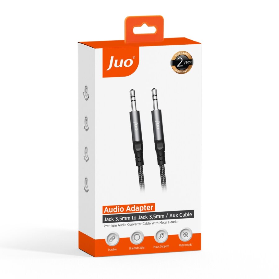 Juo Stereo 3.5mm TRS Jack Örgülü Aux Ses Kablosu 1 Metre - 7
