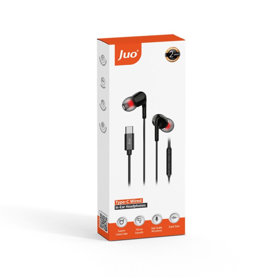 Juo Type-C Mikrofonlu Kablolu Kulak İçi Kulaklık DAC Çip Destekli ENC Gürültü Engelleme - 7
