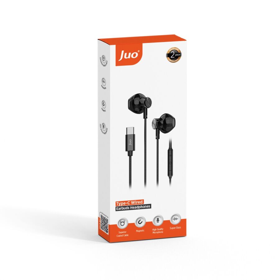 Juo Type-C Mikrofonlu Kablolu Kulak İçi Kulaklık Metal DAC Çip Destekli ENC Gürültü Engelleme - 8