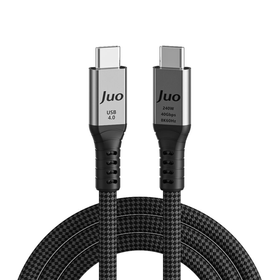 Juo USB 4.0 240W 40Gbps Thunderbolt 4 8K 60Hz USB-C Görüntü Aktarım ve Type-C Hızlı Şarj ve Data Kablosu 1 Metre - 5