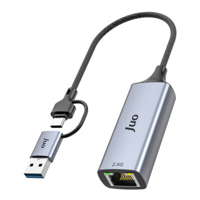 Juo USB-A ve Type-C Multiport 2500Mbps 2.5G Gigabit Ethernet Dönüştürücü Adaptör