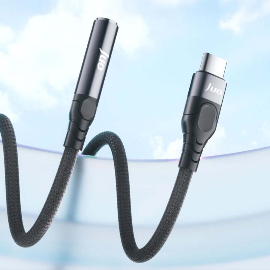 Juo USB Type-C to 3.5mm Jack Aux Kulaklık Mikrofon Çevirici Dönüştürücü Adaptör Kablo - 2