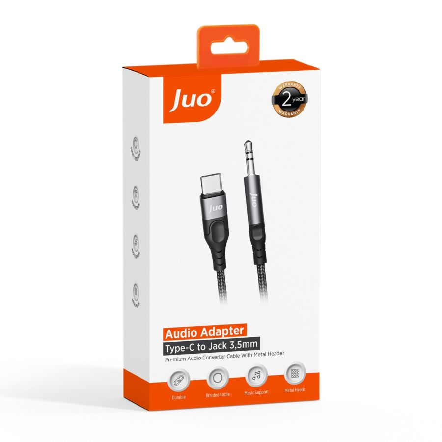 Juo USB Type-C to 3.5mm Jack Aux Stereo TRS Ses Kablosu 1 Metre - 7