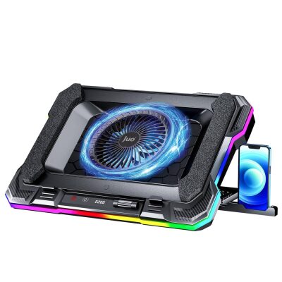 Juo Yeti 2200RPM RGB Işıklı Led Display Gaming Laptop Notebook Soğutucu Stand