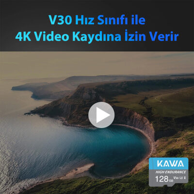Kawa 128GB Micro SD Hafıza Kartı High Endurance Class 10 Yüksek Hızlı Araç Kameralarıya Uyumlu - 2