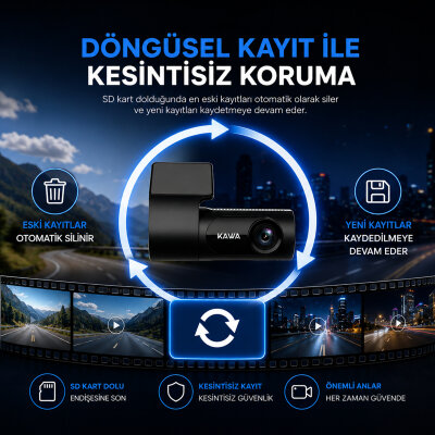 Kawa D6 2K 1440P WiFi Araç Kamerası 145° Geniş Açı WDR Ön Kamera - 3
