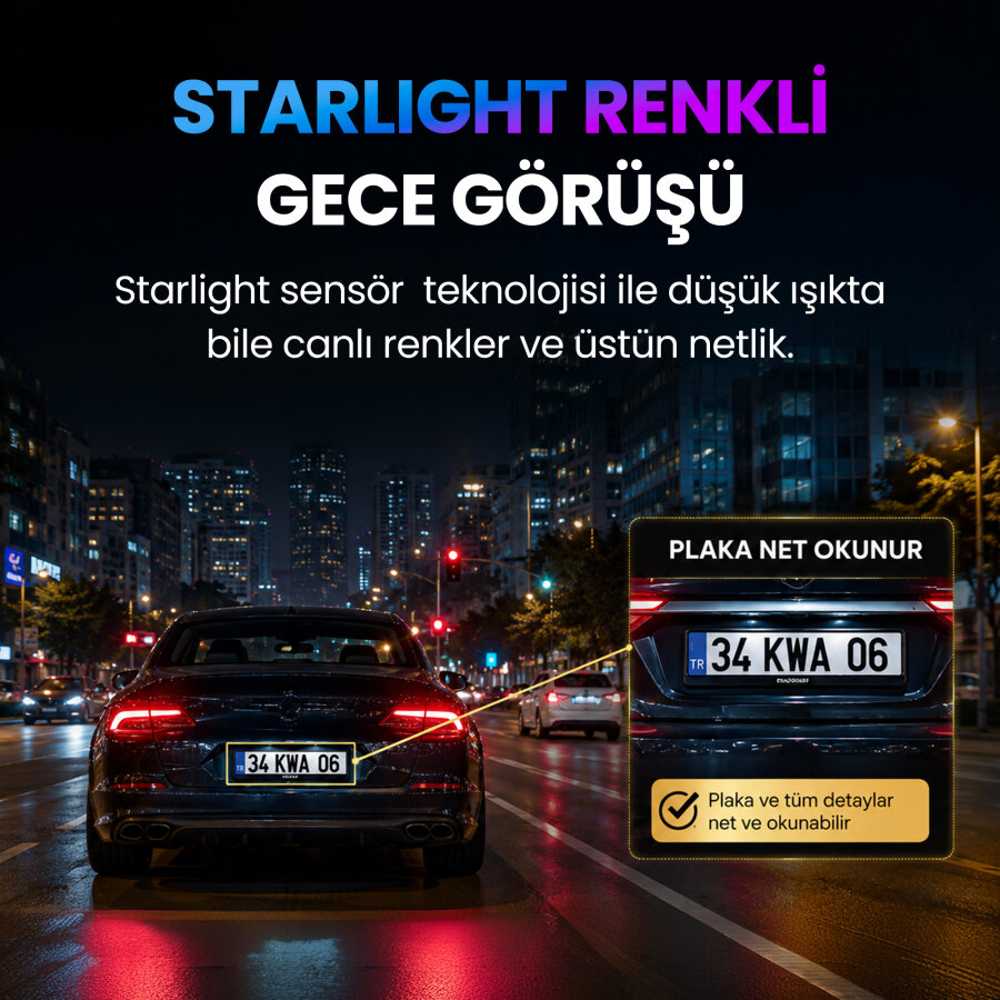 Kawa D6 2K 1440P WiFi Araç Kamerası 145° Geniş Açı WDR Ön Kamera - 4