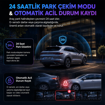 Kawa D6 2K 1440P WiFi Araç Kamerası 145° Geniş Açı WDR Ön Kamera - 7