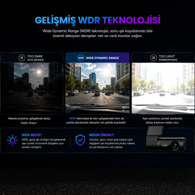 Kawa D6 2K 1440P WiFi Araç Kamerası 145° Geniş Açı WDR Ön Kamera - 8