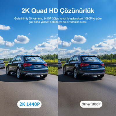 Kawa D6 2K 1440P WiFi Araç Kamerası 145° Geniş Açı WDR Ön Kamera - 5