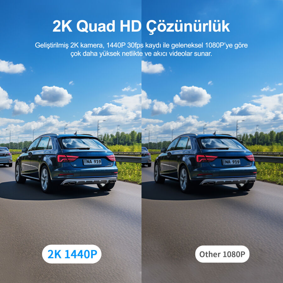 Kawa D6 2K 1440P WiFi Araç Kamerası 145° Geniş Açı WDR Ön Kamera - 5