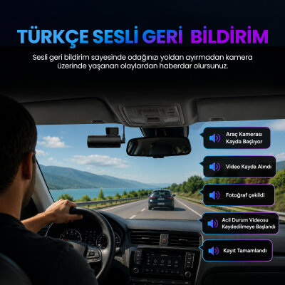 Kawa D6 3K 1620P 145° Geniş Açı Lens DSI-2 Gece Görüşlü G-Sensörlü WDR WiFi Araç Kamerası - 7