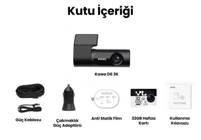 Kawa D6 3K 1620P 145° Geniş Açı Lens DSI-2 Gece Görüşlü G-Sensörlü WDR WiFi Araç Kamerası - 10