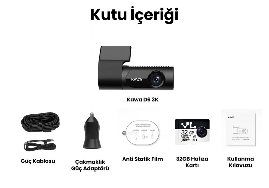 Kawa D6 3K 1620P 145° Geniş Açı Lens DSI-2 Gece Görüşlü G-Sensörlü WDR WiFi Araç Kamerası - 10
