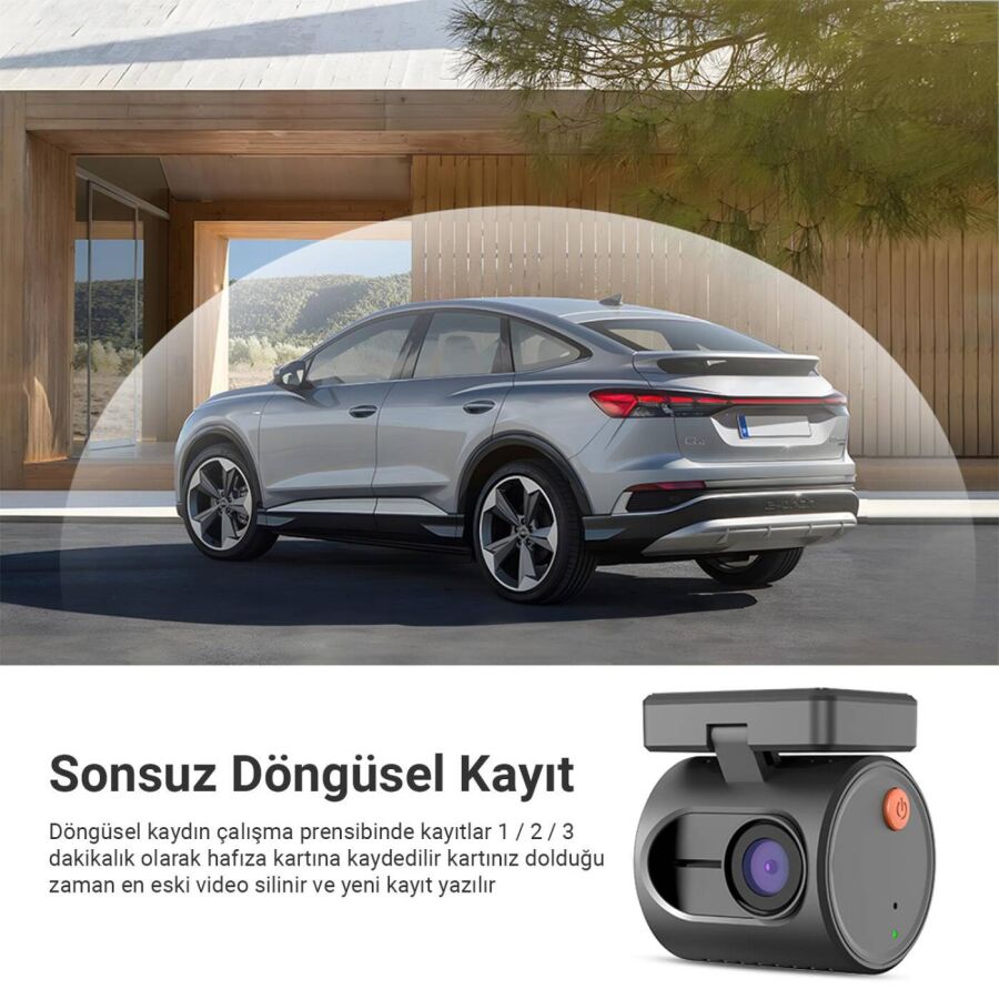 Kawa Mini 3 2K 1296P WDR 135° Geniş Açı Lens Araç Kamerası - 8