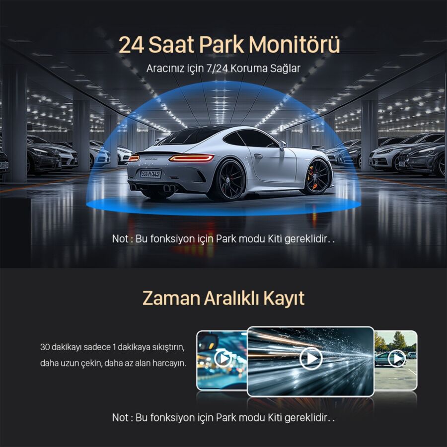 Kawa Mini 3 Gen2 2K 1296P WiFi 145° Geniş Açı Gece Görüşlü 32GB Hafıza Kartlı Akıllı Araç Kamerası - 6