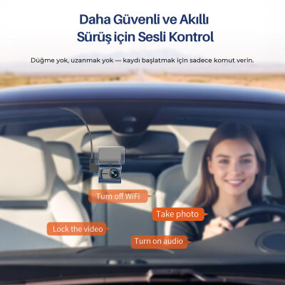 Kawa Mini 3 Pro Gen2 2K 1296P WDR 145° Geniş Açı Lens WiFi Araç Kamerası + 32GB Hafıza Kartı - 4