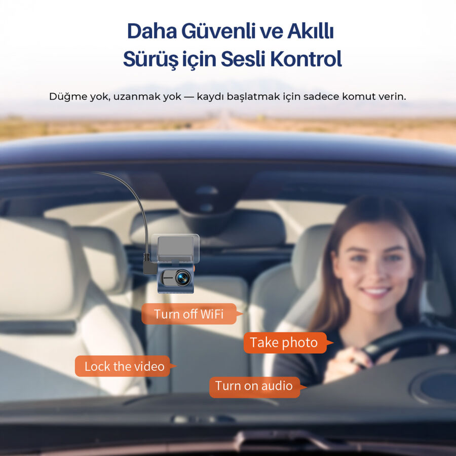 Kawa Mini 3 Pro Gen2 2K 1296P WDR 145° Geniş Açı Lens WiFi Araç Kamerası + 32GB Hafıza Kartı - 4