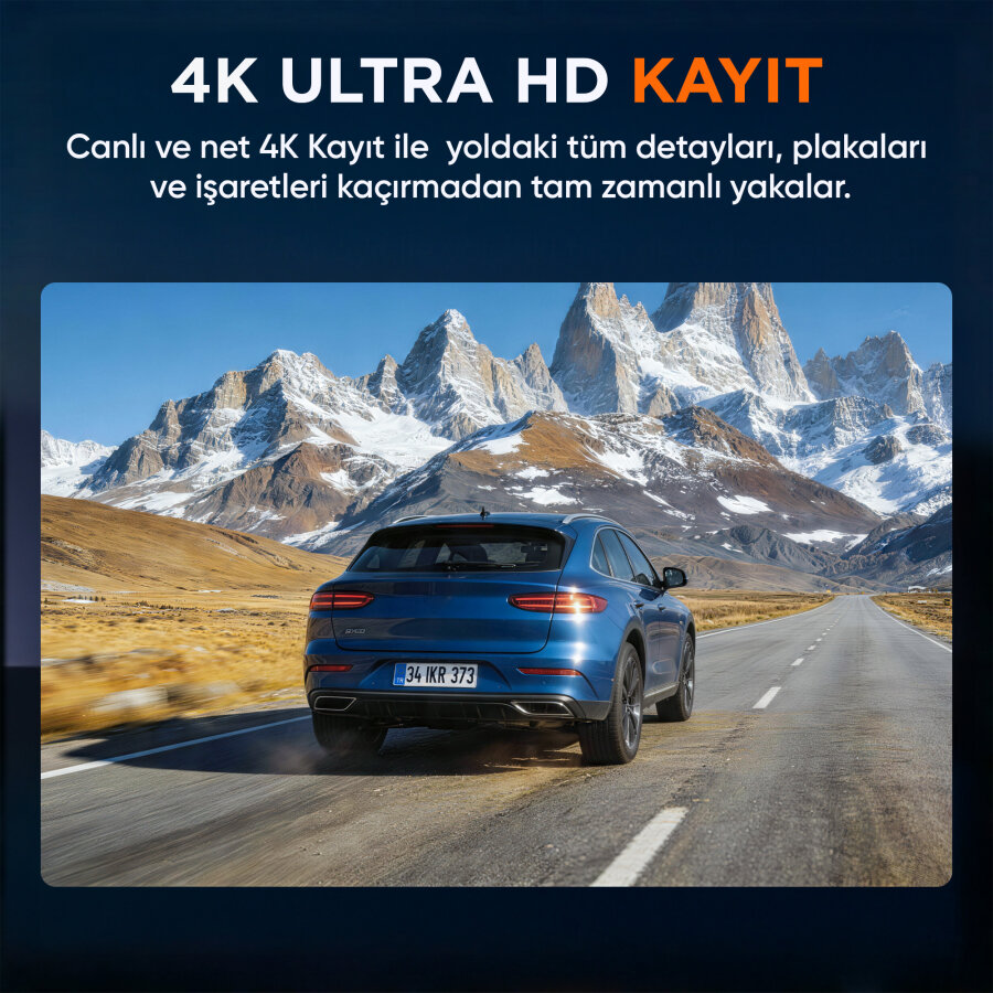 Kawa Mini 7 Pro 4K Ultra HD HDR Wi-Fi 6 GPS'li Mini Araç Kamerası - 3