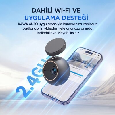 Kawa Mini ORB 2K QHD 360° Döndürülebilir Wi-Fi Gece Görüşlü Araç Kamerası - 6