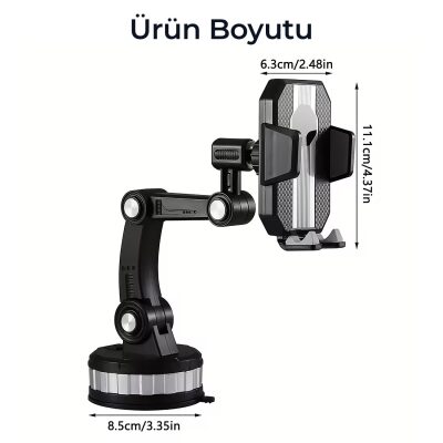 KingMa 360° Dönebilen Vakumlu Torpido ve Cam için Araç Içi Telefon Tutucu - 9