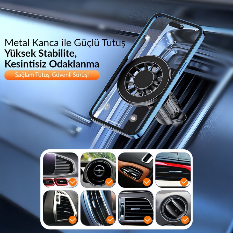 KingMa MagSafe Uyumlu Manyetik Araç içi Telefon Tutucu - 9