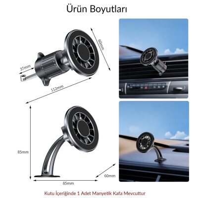 KingMa MagSafe Uyumlu Manyetik Araç içi Telefon Tutucu - 12