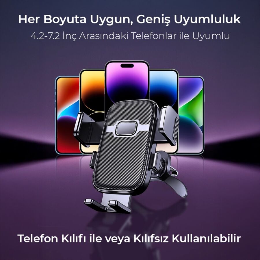 KingMa Metal Kancalı Havalandırma Destekli Araç içi Telefon Tutucu - 8