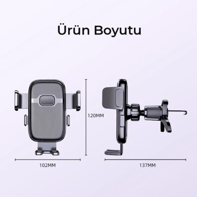 KingMa Metal Kancalı Havalandırma Destekli Araç içi Telefon Tutucu - 10