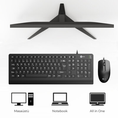 Lecoo CM103 Kablolu Klavye ve Mouse Set - 8