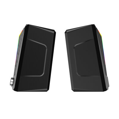 Lecoo DS104 Kablolu USB + 3.5mm Jack RGB Aydınlatmalı 6W Masaüstü Hoparlör Siyah - 2