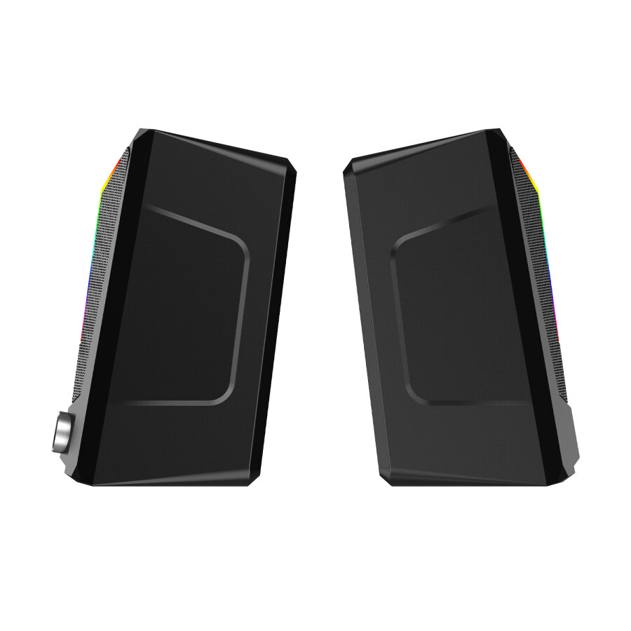 Lecoo DS104 Kablolu USB + 3.5mm Jack RGB Aydınlatmalı 6W Masaüstü Hoparlör Siyah - 2