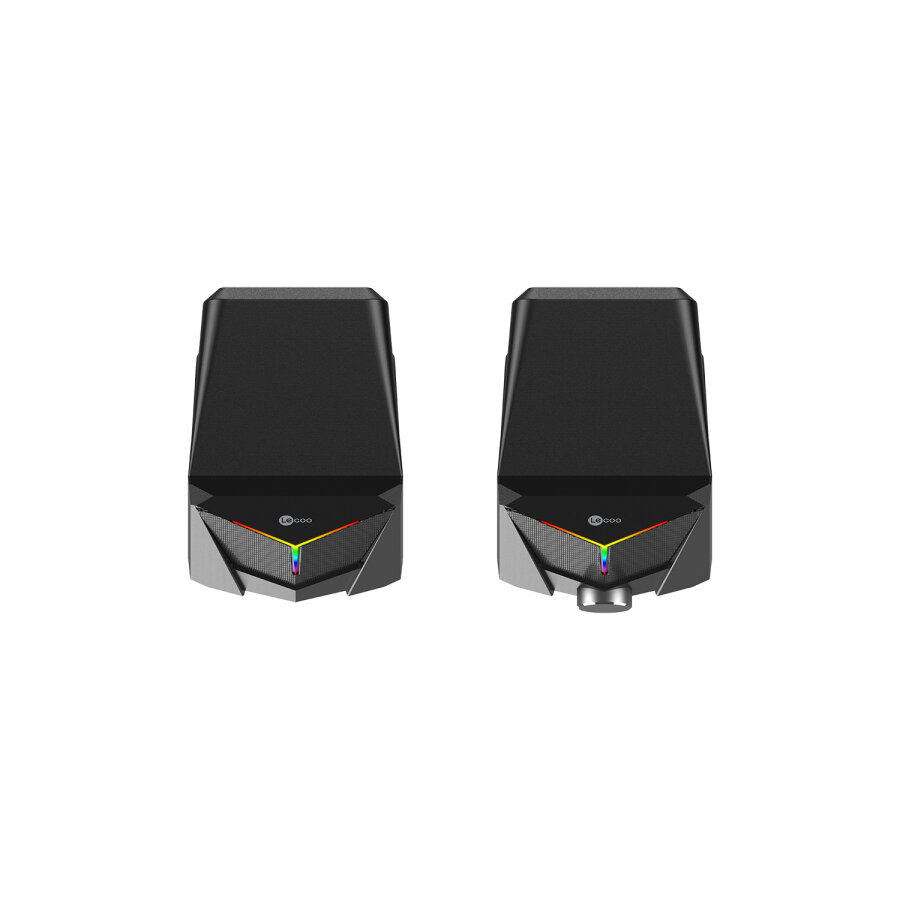 Lecoo DS104 Kablolu USB + 3.5mm Jack RGB Aydınlatmalı 6W Masaüstü Hoparlör Siyah - 3