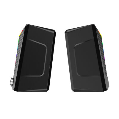 Lecoo DS104 Kablolu USB + 3.5mm Jack RGB Aydınlatmalı 6W Masaüstü Hoparlör Siyah - 2